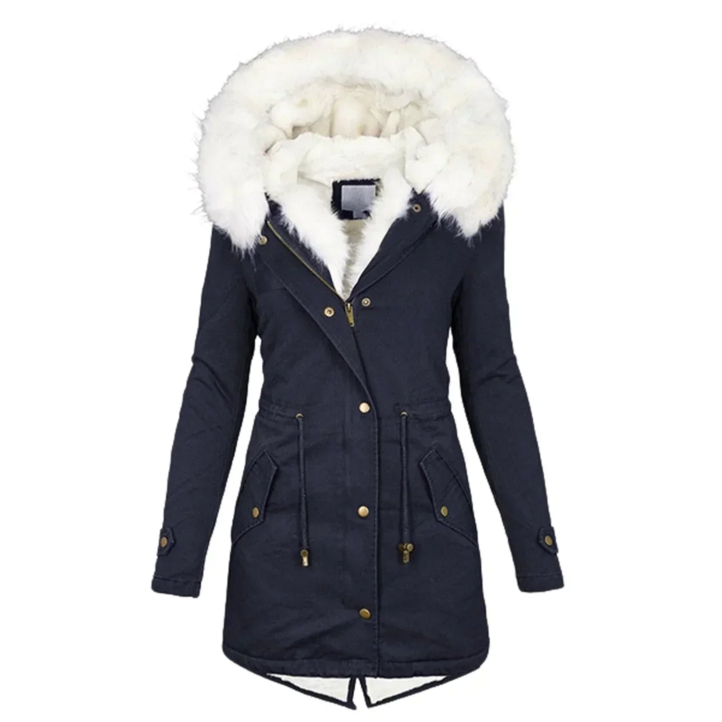 manteau d'hiver matelassé en fausse fourrure, confort et élégance