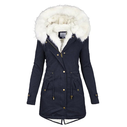 manteau d'hiver matelassé en fausse fourrure, confort et élégance