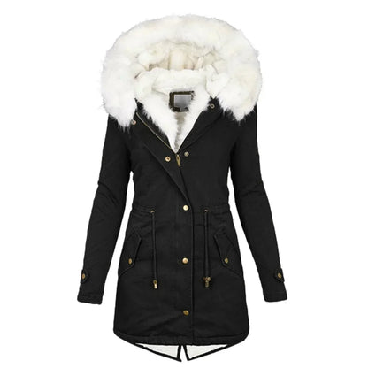 manteau d'hiver matelassé en fausse fourrure, confort et élégance