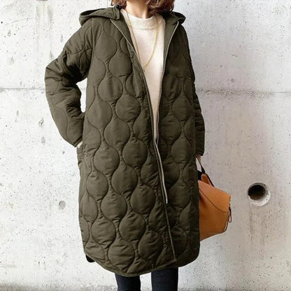 parka avec capuche en tissu léger et détails raffinés pour l'hiver