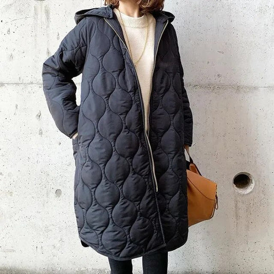 parka avec capuche en tissu léger et détails raffinés pour l'hiver