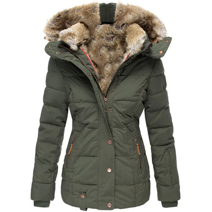 Manteau d'hiver chaud en tissu doux avec doublure élégante