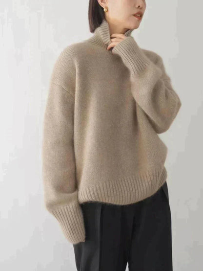 Pull en cachemire col montant, confort et élégance pour l'automne