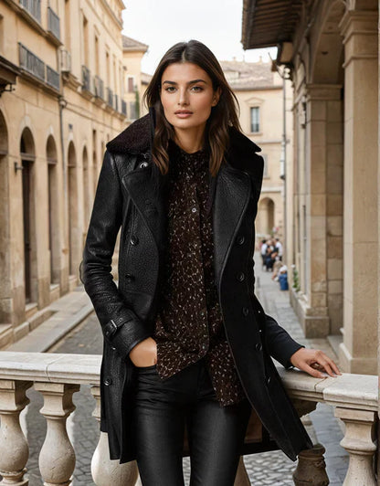 veste en cuir chaude et élégante pour un confort intemporel