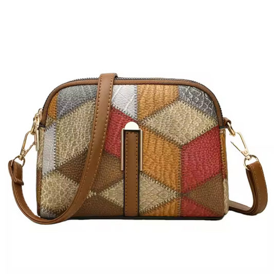 mini sac à bandoulière en patchwork, élégant et confortable pour toutes saisons