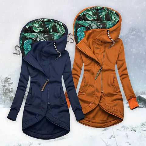 Manteau d'hiver en tissu chaud, élégant et confortable avec capuche