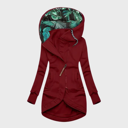Manteau d'hiver en tissu chaud, élégant et confortable avec capuche