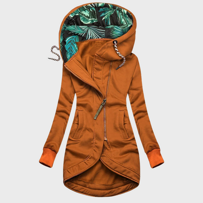Manteau d'hiver en tissu chaud, élégant et confortable avec capuche
