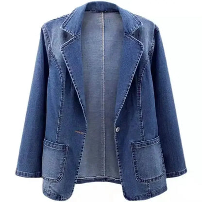 blazer en denim de coton pour un confort élégant en automne