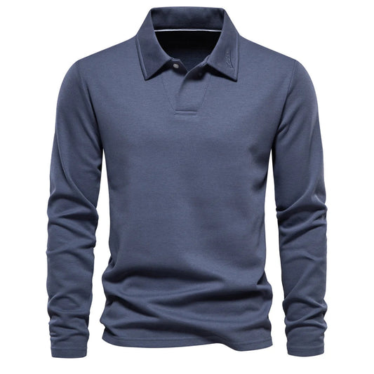polo col montant en coton doux, élégant et confortable pour l'automne