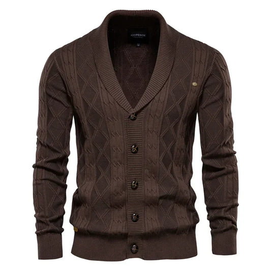 Cardigan en laine pour homme, confortable et élégant pour l'hiver