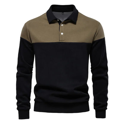 polo bicolore en coton doux, élégant et confortable pour le printemps
