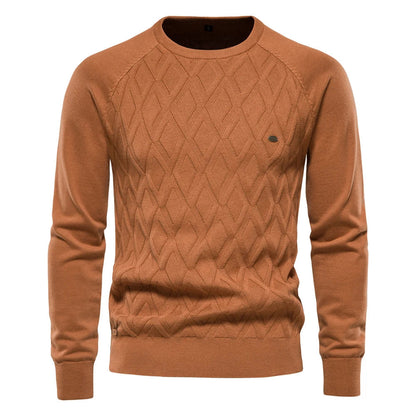 pull à motif à carreaux en laine, confortable pour l'automne