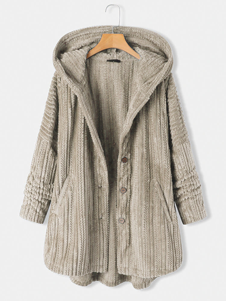 Manteau d'hiver à revers en laine, élégant et confortable