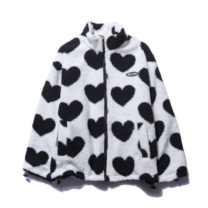 manteau réversible en forme de cœur, doux et élégant pour l'hiver
