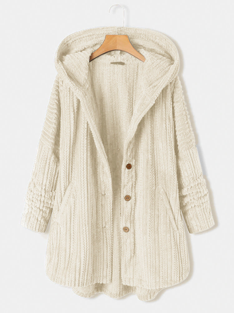 Manteau d'hiver à revers en laine, élégant et confortable