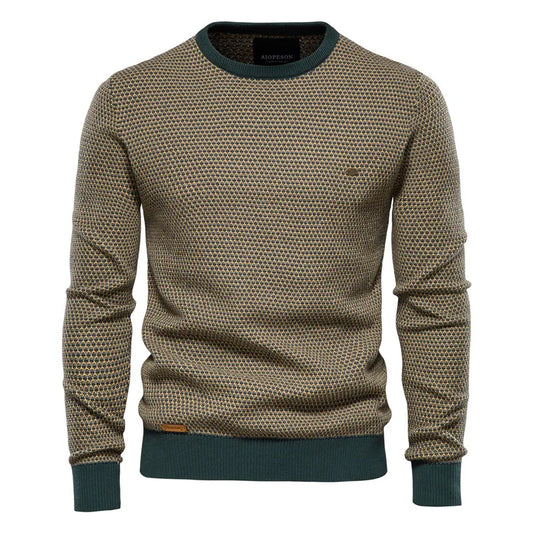 Pull pour homme en laine à motif à carreaux, confortable et élégant