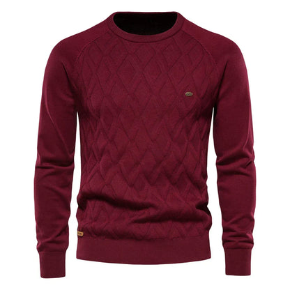 pull à motif à carreaux en laine, confortable pour l'automne
