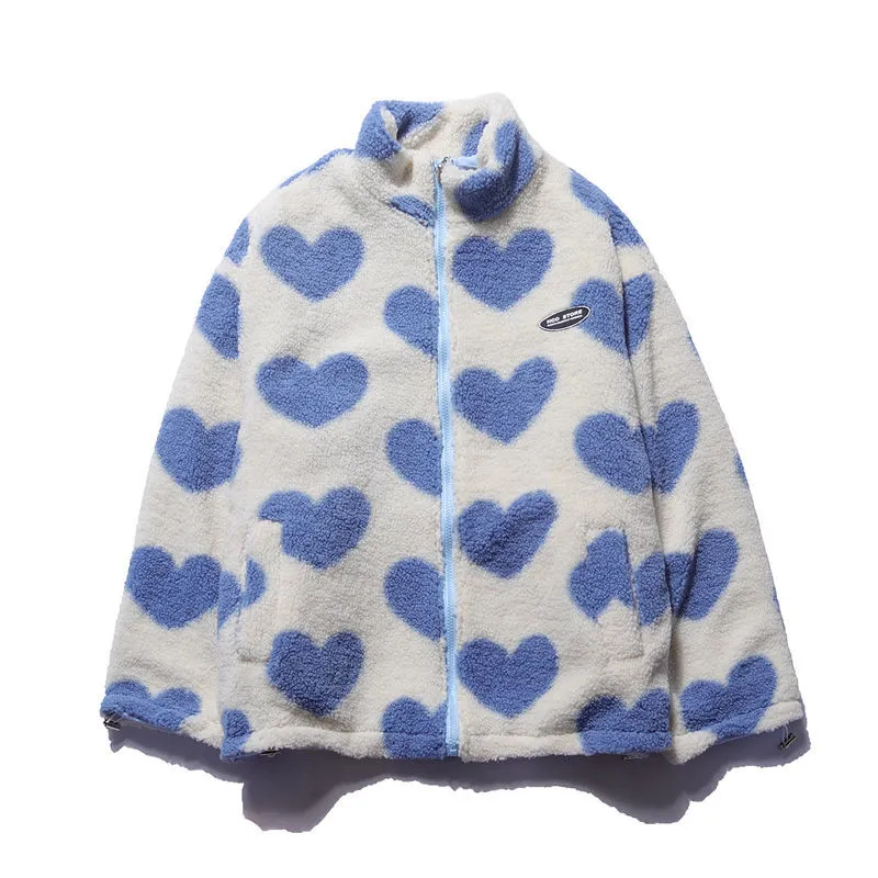 manteau réversible en forme de cœur, doux et élégant pour l'hiver
