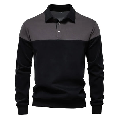 polo bicolore en coton doux, élégant et confortable pour le printemps