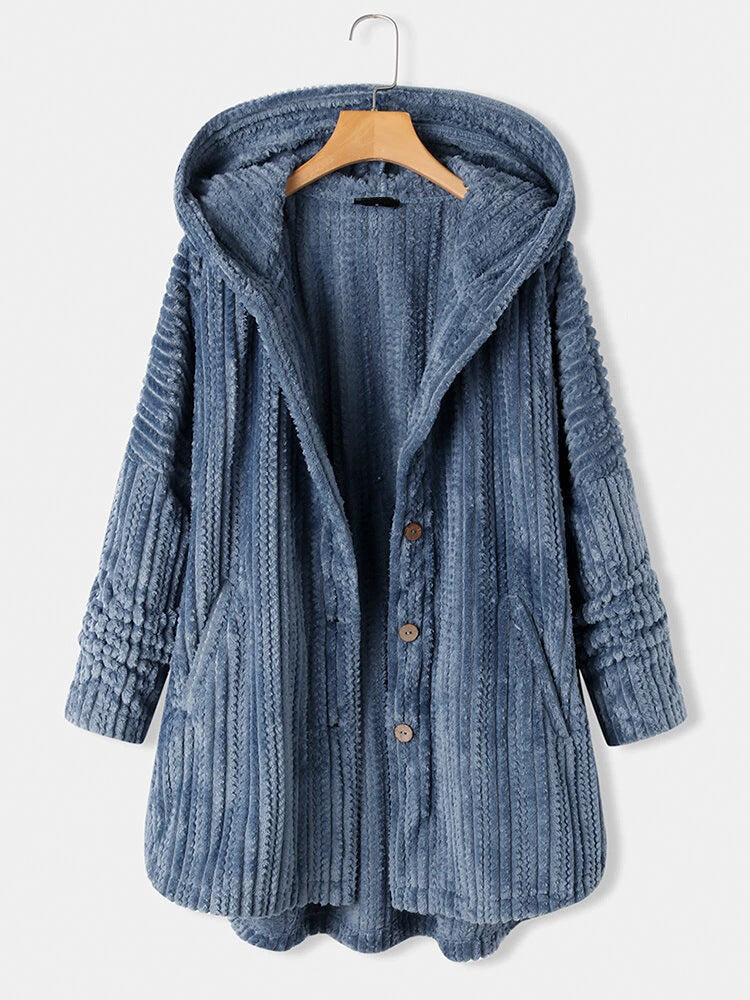 Manteau d'hiver à revers en laine, élégant et confortable