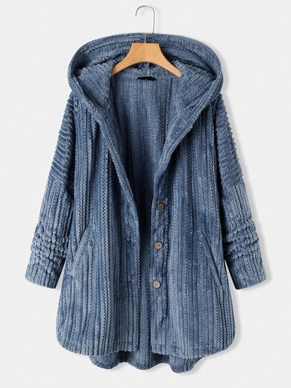 Manteau d'hiver à revers en laine, élégant et confortable