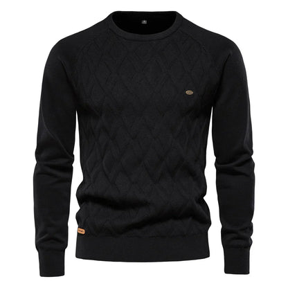 pull à motif à carreaux en laine, confortable pour l'automne