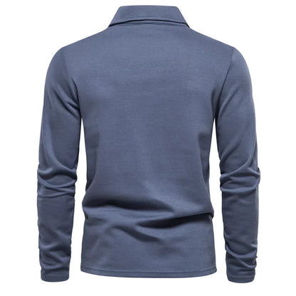 polo col montant en coton doux, élégant et confortable pour l'automne