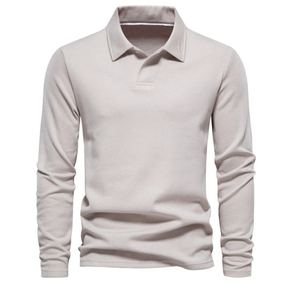polo col montant en coton doux, élégant et confortable pour l'automne