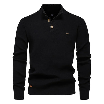 Pull pour homme en laine avec design à boutons, confortable et élégant
