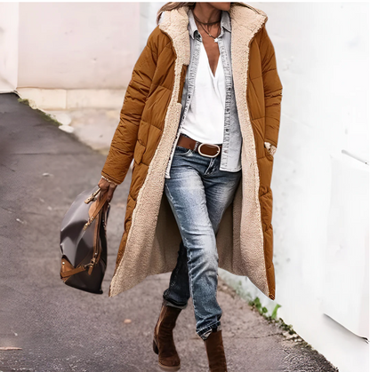 parka réversible chaude en sherpa pour un confort élégant cet hiver