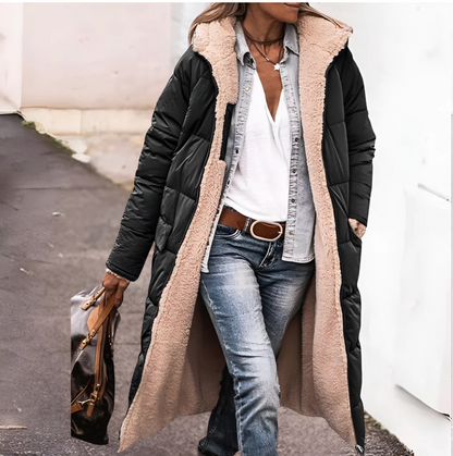 parka réversible chaude en sherpa pour un confort élégant cet hiver