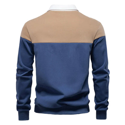 polo bicolore en coton doux, élégant et confortable pour le printemps