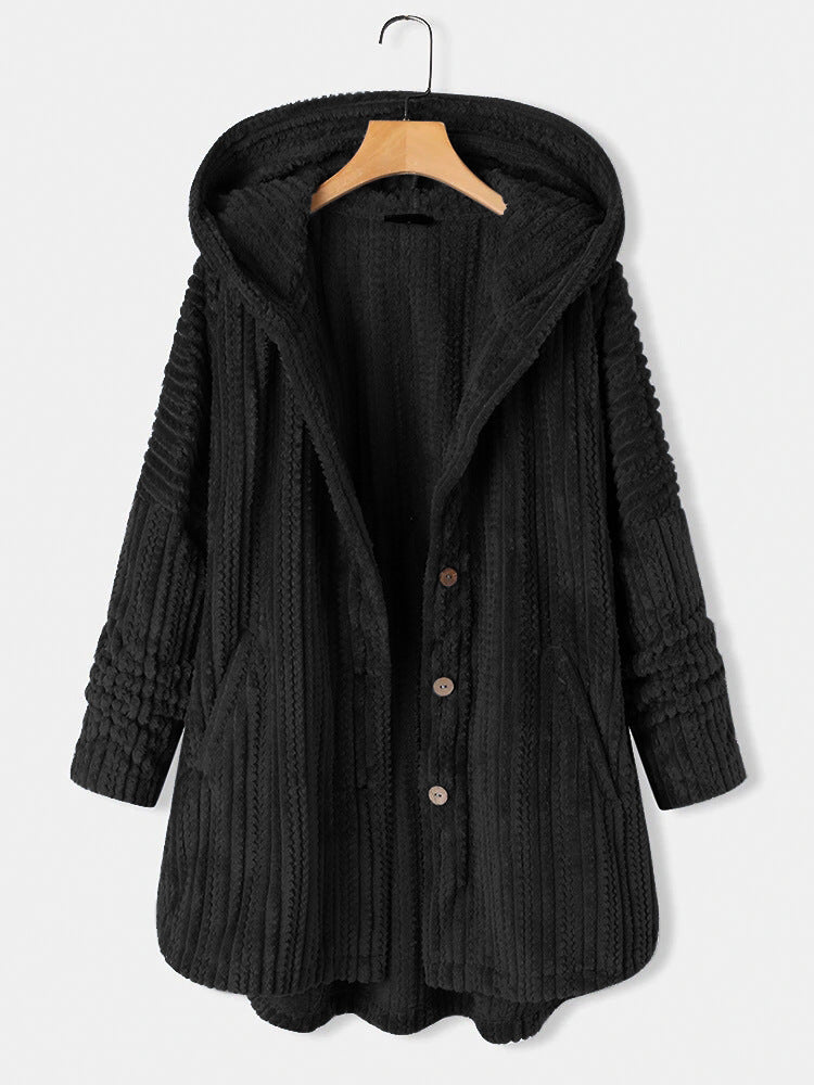 Manteau d'hiver à revers en laine, élégant et confortable
