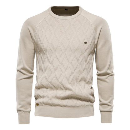 pull à motif à carreaux en laine, confortable pour l'automne