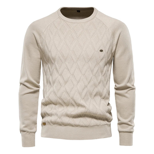 pull à motif à carreaux en laine, confortable pour l'automne