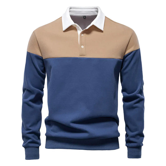 polo bicolore en coton doux, élégant et confortable pour le printemps