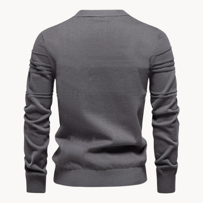 Pull élégant en laine à carreaux pour homme, idéal automne-hiver
