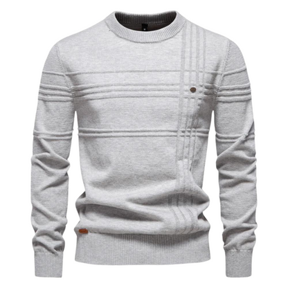 pull élégant en laine à motif à carreaux pour un confort automnal