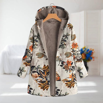 manteau automne/hiver en tissu léger avec imprimé fleuri élégant