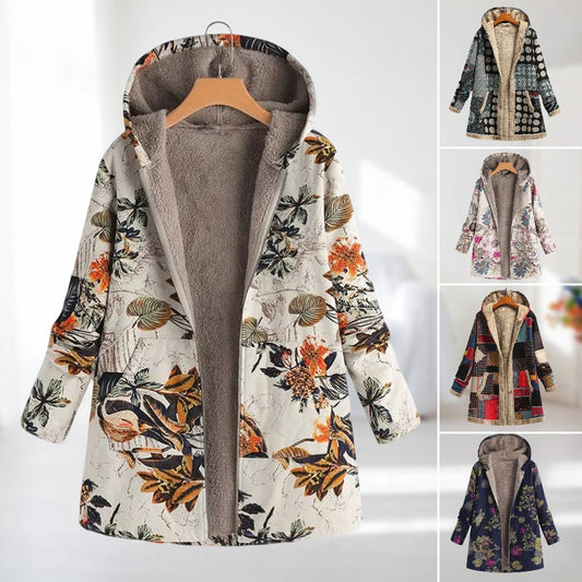 manteau automne/hiver en tissu léger avec imprimé fleuri élégant