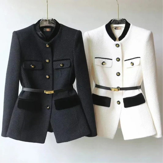 blazer élégant en tissu doux au design enveloppant pour un confort raffiné