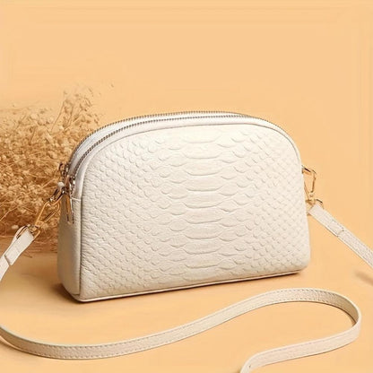 mini sac à bandoulière en simili cuir crocodile, élégant et confortable
