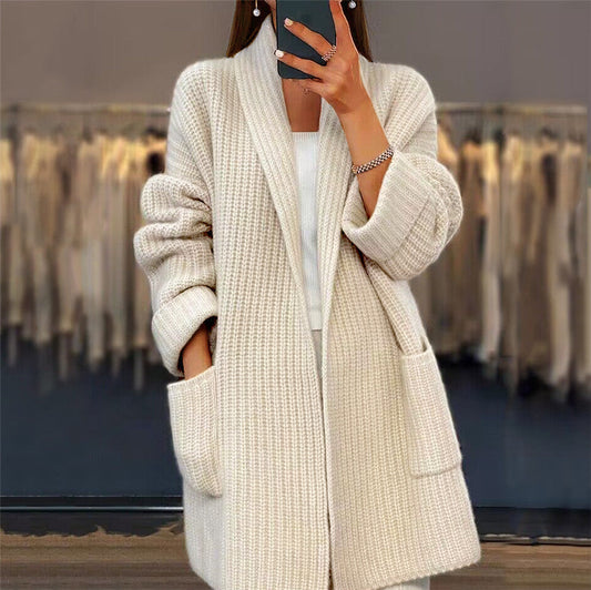 Pull en maille avec poches, confort optimal pour l'automne