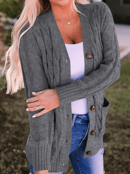 Cardigan douillet en tissu doux, confort idéal pour l'automne