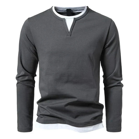 T-shirt manches longues en coton peigné, confort et élégance intemporelle