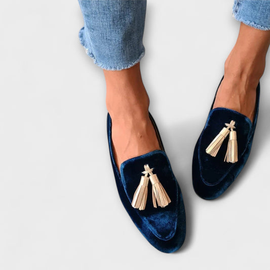 mocassins vintage en cuir avec franges pour un confort élégant