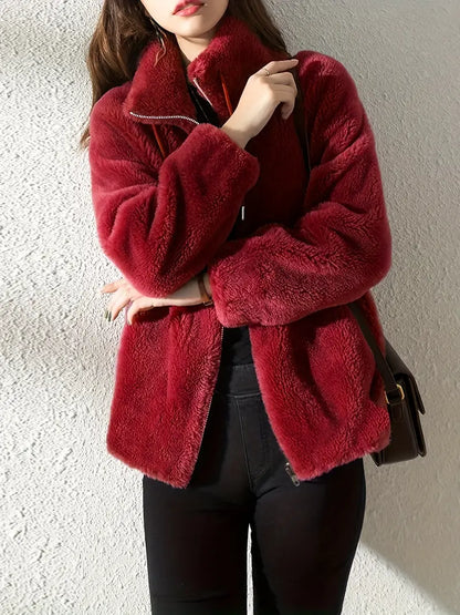 Veste douce en tissu haut de gamme pour un confort automnal élégant