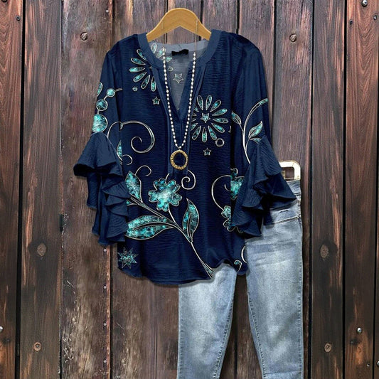 blouse élégante à fleurs en tissu doux pour un confort tout en légèreté