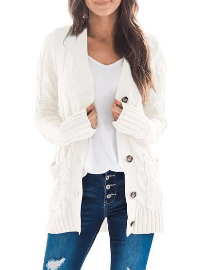 Cardigan douillet en tissu doux, confort idéal pour l'automne